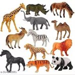 10 Pcs Small Size Jungle Wild Animal World Multicolor Forest Animal Set Toys for Kids | Jungle Animal Figure Toys, Zoo Wild Animals Figures Set for Kids | Wild Jungle Animals for General Knowledge, | Kids Play time & Home Decoration Zoo Animals Pack of 10