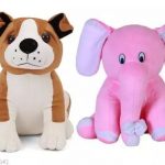 1 Pcs Bull Dog And 1 Pcs Pink Appu  Elephant Attractive Soft Toys Best Gift For Valentine Day, Kids Birthday, Marriage Anniversary Gift ( Bull Dog - 30 Cm And Pink Appu Elephant - 25 Cm )