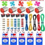 DigiOnn® Toy Motor DC I 9V HW Battery I Rocker Switch I Flexible Wire I LED and Resistor - School Science Experiment Project dc Motor kit 61 Item Loose in one Pack Mix Color (61x1)Toy Motor School Science Project Kit 61x1