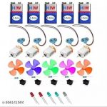 Educational Learning Toy Motor DC (9V HW Battery+ Rocker Switch+ Flexible Wire+ LED and Resistor) - School Science Experiment Project dc Motor kit 42x1 Item Loose in one Pack Mix Color Toy Motor School Science Project Kit Hobby Kit w1209 collage  W3001