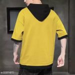 EyeBogler_Men_s_Solid_HoodNeck_Yellow_Tshirts_image_1.jpg