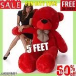 FUN CITY TOYS 5 Feet RED Soft/Shiny loveable/huggable best of birthday/valentine/Anniversary surprise gift for girls/kids/Couples/Women