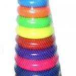 Hinik  9 Ring Colorful Teddy Rings with Smiley Stacking Play Set Toy for Kids 6 Month to 2 Year Baby's Made in India Pretend Role Play Set Children Learn Play Fun Toddler Kids Set (Taddy Ring 9 pc)