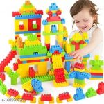 KRISHA TOYS 60 Pieces Building Blocks and Bricks Toy for Kids and Children for Game Puzzles Set With Wheel Smart Activity Fun and Learning Train Block Toys (MultiColor)
