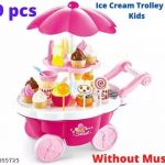 MR Ice Cream Trolley Toys Cart Play Set for Kids - 39-Piece Pretend Play Food - Educational Ice-Cream Trolley Truck - Ages 3 - 12 Years Old (Without Music)