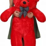 3_Feet_Huggable_Teddy_Bear_with_Neck_Bow__Pink__-__image_1.jpg