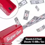 Party Suppliers Cash Gun Red/Cash Cannon Rain Money Gun Stress Reducer Anti-Anxiety Toy Christmas Gift Toys for Children & Adults Fun Toy with Indicator