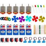 School Science Experiment Project dc Motor kit 61 Item Loose in one Pack Mix Color (61x1) Toy Motor DC (9V HW Battery+ Rocker Switch+ Flexible Wire+ LED and Resistor) - School Science Experiment Project dc Motor kit 61 Item Loose in one Pack Mix Color (61x1)Toy Motor Kit 61x1 Hobby Kit  collage