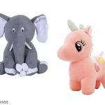 Soft Lovable Hugable For Unicorn And Sitting Elephant Soft Toys For Kids Toys Bithday Gift - 3cm  (Multicolor)