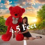 Soft Stuffed/Fluffy/Huggable Cute 5 FEET - 137 cm  (RED)