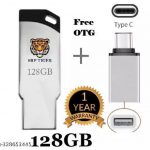Srp Tiger 128gb V236 Pen Drive Flash Drive High Speed Pendrive Storage Transfer ( 1 otg freeSilver,Black)