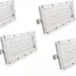 UNIQUE (Pack of 4) 50 Watt Ultra Thin Slim IP65 Metalled Flood Outdoor Light Cool White Waterproof Brick Light - 50W Flood Light Outdoor Lamp (White)