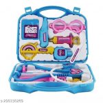 doctor plastic playset kit with fold able suitcase, compact medical accessories toy set pretend play kids (Multicolor)
