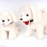 jr jack & rose cute dog soft toy plushies (28 cm ) & Charli dog soft toys for kids & pets with imported fur (size :  35 cm ) - white color - pack of 2 - (combo)