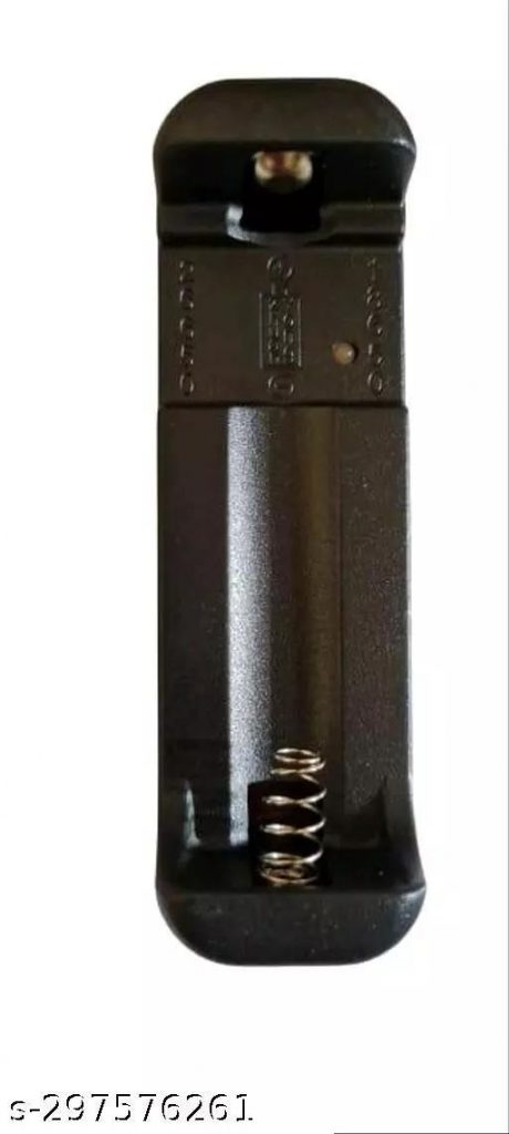 Vvs Portable Single Battery Slot Multi Purpose Charger Plug With LED Indicator for Charging 3.7  Ultra Power Lithium Li ion Rechargeable Dry Cell (Black)