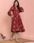 kasya_maroon_women_v-neck_fit_26_flare_dress.jpg