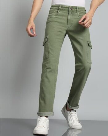 Men Lightly Washed Straight Jeans