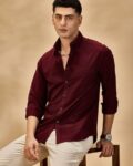 Men Textured Boxy Fit Shirt with Patch Pocket