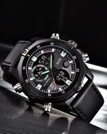 Men Round-Shape Dual Watch