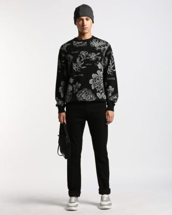 Crew-Neck Sweatshirt with Placement Print
