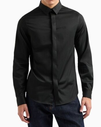 Slim Fit Stretchable Shirt With Embroidered Logo