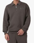 Men Brand Print Relaxed Fit Crew-Neck Sweatshirt