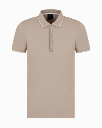 Men Essentials Slim Fit Polo T-Shirt with Brand Print
