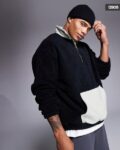 Men Crew-Neck Logo Print Fleece Sweatshirt