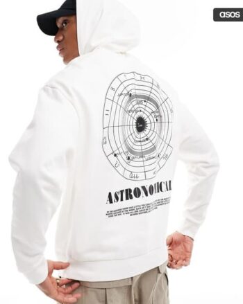 Script Embroidered Graphic Hoodie