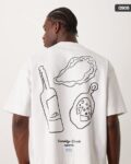 Premium Heavyweight 300GSM Boxy Oversized Crew-Neck T-Shirt with Abstract Back Print