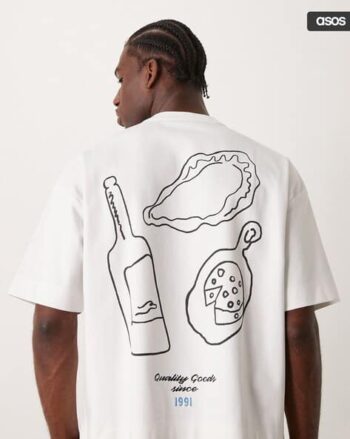 Premium Heavyweight 300GSM Boxy Oversized Crew-Neck T-Shirt with Abstract Back Print