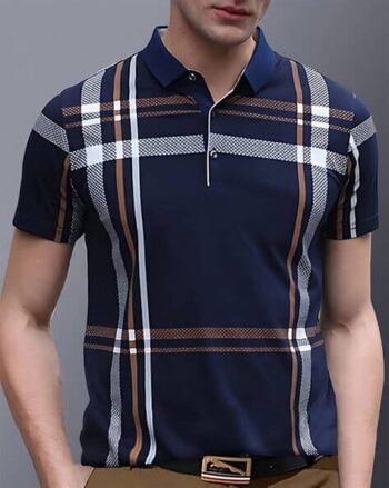 Men Colourblock Regular Fit Polo T-Shirt