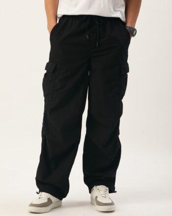 Men Solid Loose Fit Linen Blend Pants