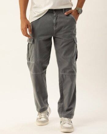 Men Checked Flat-Front Slim Fit Trousers