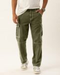Men Loose Fit Cotton Cargo Pants