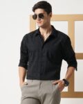 Men Regular Fit Shirt with Patch Pocket