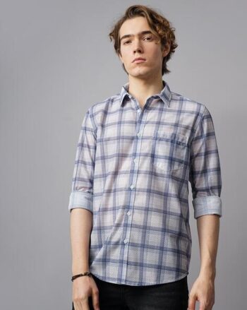 Men Shirt with Button Down Collar