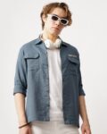 Cuban Collar Shirt with Short Sleeves