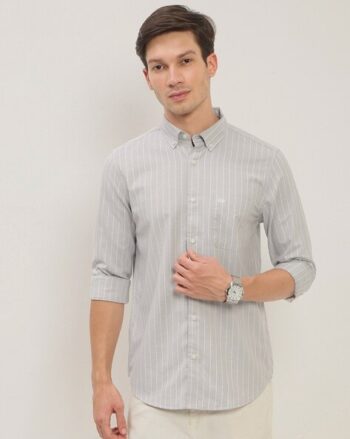 Men Tailored Fit Striped Shirt
