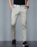 Men Comfort Fit Flat-Front Trousers