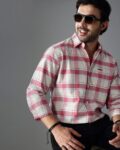 Men Ribbed Regular Fit Hooded Shirt with Patch Pocket