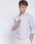 Leaf Print Patch-Pocket Shirt