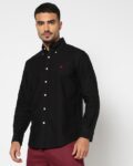 Heathered Shirt with Button-Down Collar