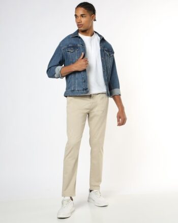 Men Self-design Relaxed Fit Trousers