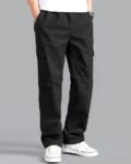 Straight Fit Flat-Front Cargo Pants