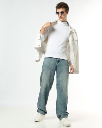Men Mid-Washed Baggy Fit Jeans