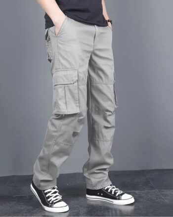 Men Flat-Front Loose Fit Cargo Pants