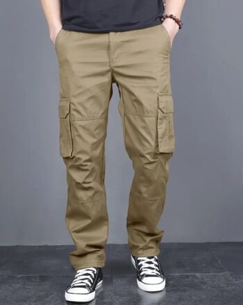 Men Relaxed Fit Cargo Pants with Insert Pockets