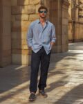 Men Slim Fit Trousers with Insert Pockets