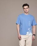 Men Graphic Print Oversized Fit Crew-Neck T-Shirt